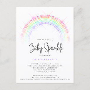 Carte Postale Baby shower moderne Sparkling Rainbow Baby Sprinkl