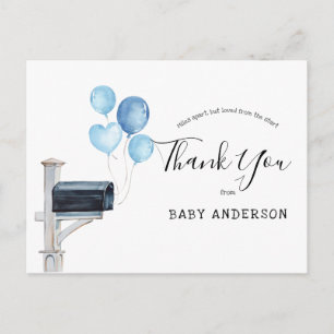 Carte Postale baby shower par Mail Blue Balloons Merci