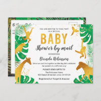 Baby shower Par Mail Boy Gold Jungle Animaux Safar