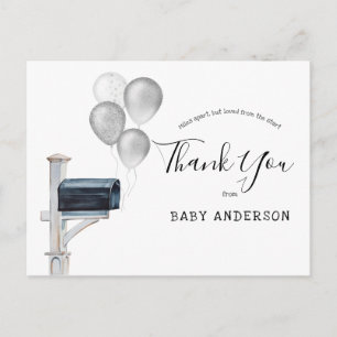 Carte Postale baby shower par Mail Silver Balloons Merci