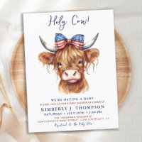 Baby shower Patriotique Highland Cow