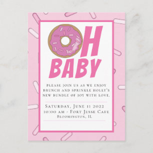 Carte Postale Baby shower Pink Sprinkings