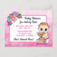 Baby shower pour fille, Bébé à la poitrine rose