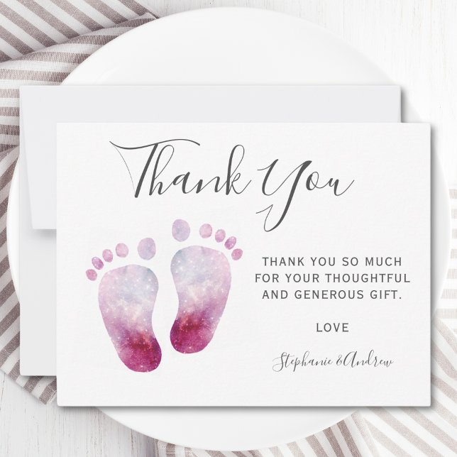 Carte postale Baby shower rose pieds (Créateur téléchargé)