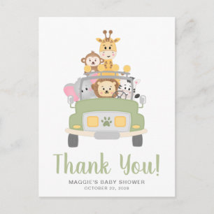 Carte postale Baby shower Safari animal