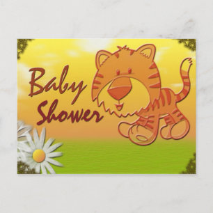 Carte postale Baby shower tigre