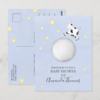 Baby shower Vache d'aquarelle moderne sautée sur l
