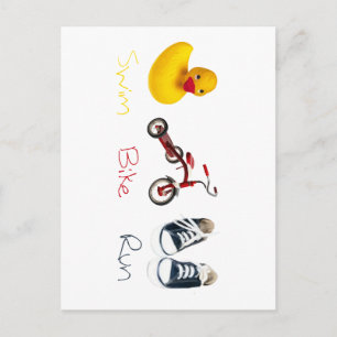 Carte Postale Baby Swim Bike Run