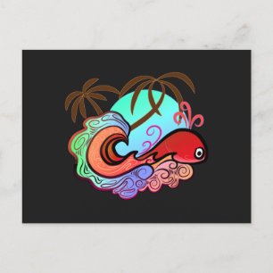 Carte Postale Baby Whale Surfer
