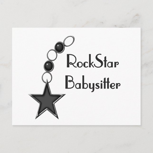 Carte Postale Babysitter Rock Star (Devant)