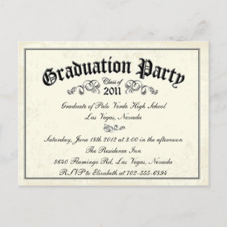 Carte Postale Baccalauréat Invitation style Diplôme