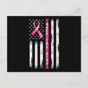 Carte Postale Back The Pink Ribbon American Flag Breast Cancer A