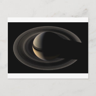 Carte Postale Backlit Saturn from Cassini Orbiter