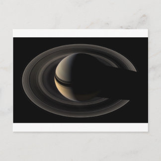 Carte Postale Backlit Saturn from Cassini Orbiter