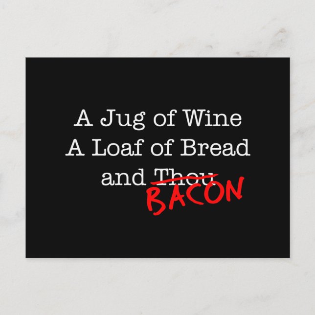 Carte Postale Bacon A Jug de vin (Devant)
