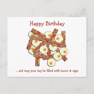 Carte Postale Bacon et oeufs Joyeux anniversaire