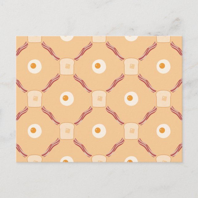 Carte Postale Bacon, oeufs et toast (Devant)