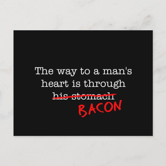 Carte Postale Bacon Way to a Man's Heart (Devant)