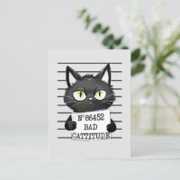 Bad Cattitude - Mugshot de chat noir