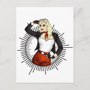 Carte Postale Badass Biker Chick
