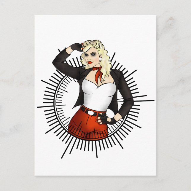 Carte Postale Badass Biker Chick (Devant)