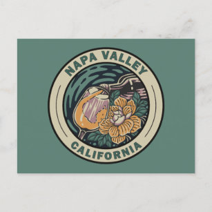 Carte Postale Badge d'Art Voyage Napa Valley California