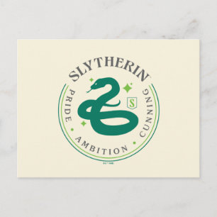 Carte Postale Badge de fierté de la maison serpent vert SLYTHERI