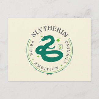 Carte Postale Badge de fierté de la maison serpent vert SLYTHERI