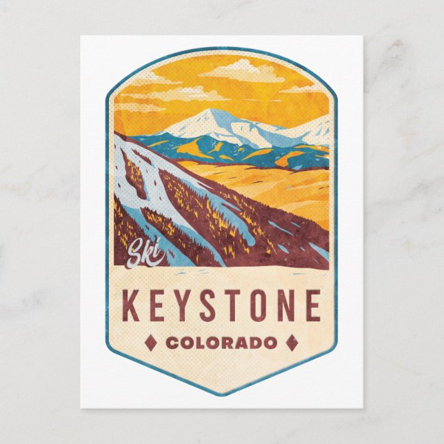 Carte Postale Badge de ski Keystone Colorado (Devant)