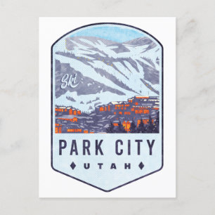 Carte Postale Badge de ski Park City Utah