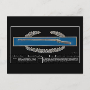 Carte Postale Badge d'infanterie de combat technique