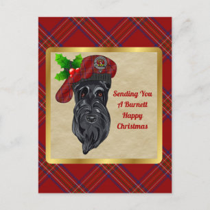 Carte Postale Badge du clan Burnett & Noël Tartan