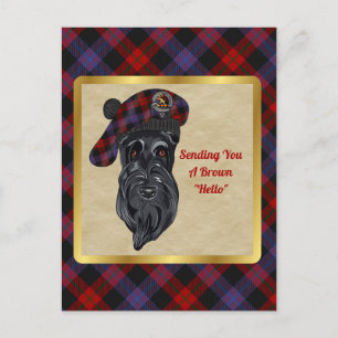 Carte Postale Badge et tartan du clan Broun/Brown