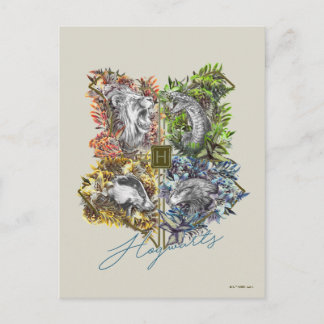 Carte Postale Badge HOGWARTS™ Floral Graphic