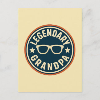 Carte Postale badge rétro grand-père légendaire