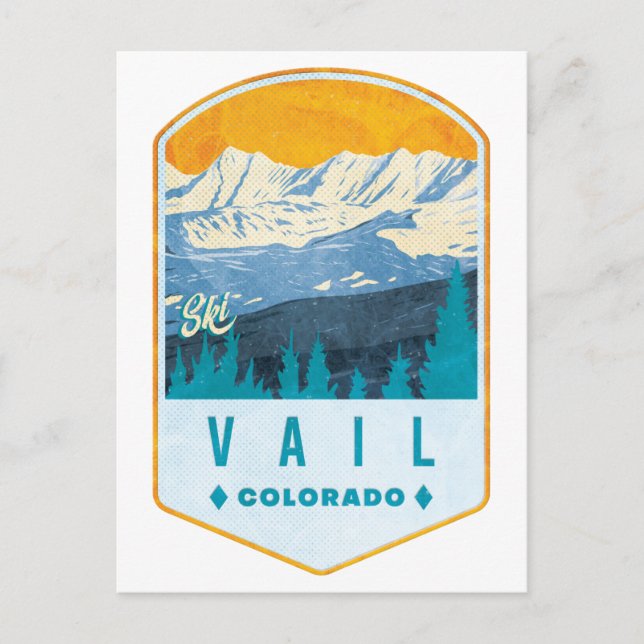Carte Postale Badge Vail Ski (Devant)