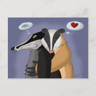 Carte Postale Badger en Love