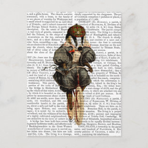 Carte Postale Badger sur vélo Vintage