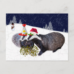 Carte postale Badgers Festive