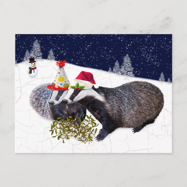 Carte postale Badgers Festive (Devant)