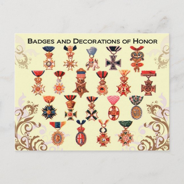 Carte Postale Badges et décorations d'honneur (Devant)