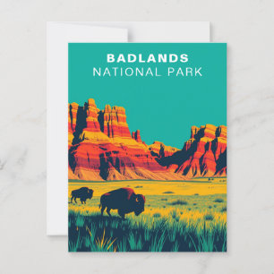 Carte Postale Badlands National Park South Dakota Retro Vintage