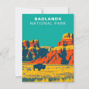 Carte Postale Badlands National Park South Dakota Travel Vintage