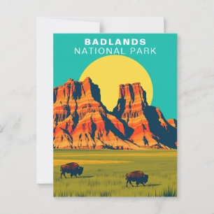 Carte Postale Badlands National Park South Dakota USA Buffalo