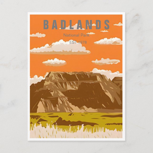 Carte Postale Badlands National Park South Dakota Vintage (Devant)
