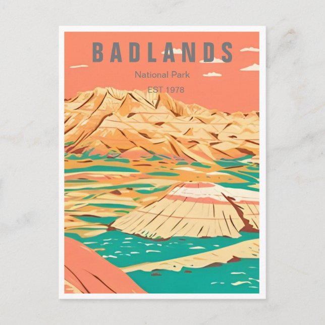 Carte Postale Badlands National Park South Dakota Vintage (Devant)