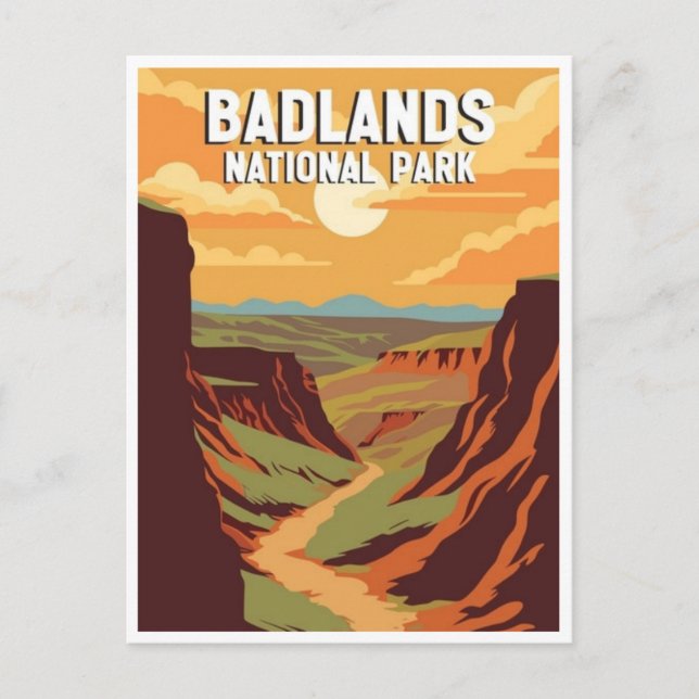 Carte Postale Badlands National Park South Dakota Vintage (Devant)