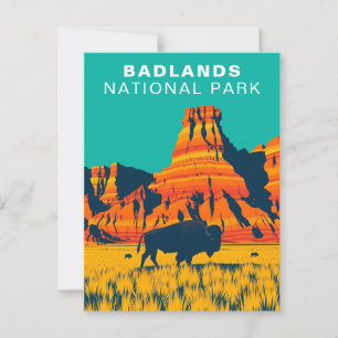 Carte Postale Badlands National Park USA South Dakota Buffalo
