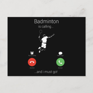 Carte Postale Badminton Appelle Et Je Dois Y Aller