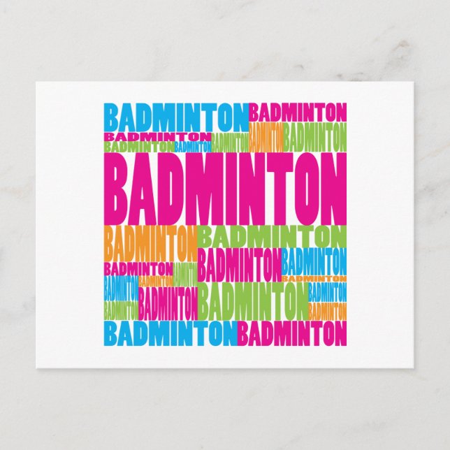 Carte Postale Badminton coloré (Devant)